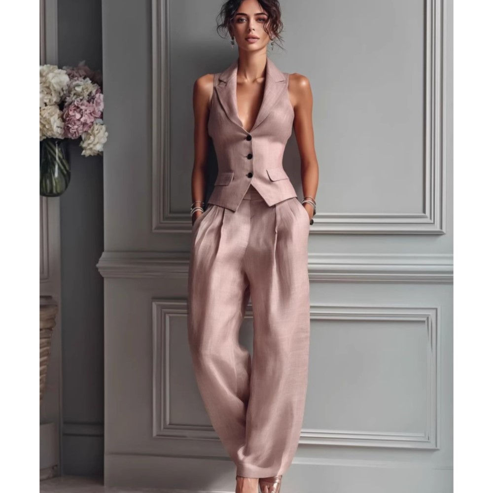 Summer Zara - Yazlık Yeni Moda Tek Düğmeli Kolsuz